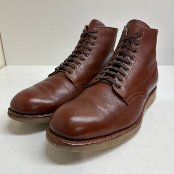 EXCELLENT Alden 306 Brown Calfskin Plain Toe Boot CDI Last Made in USA 10.5 AA/B - Picture 2 of 12